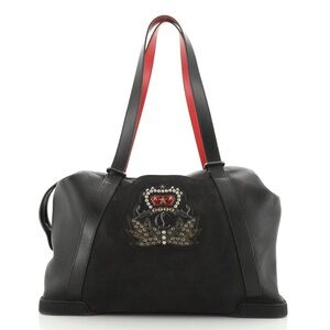 Authentic Christian Louboutin Women's Boston Bag Leather Black unisex bag!